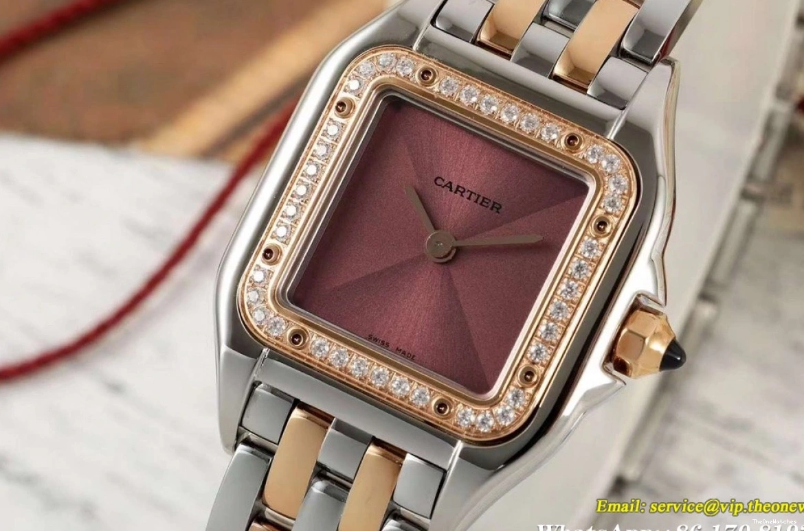 Secrete Ladies Brown Quartz Dia De SS AF RG 22mm Panthere Dial 1202